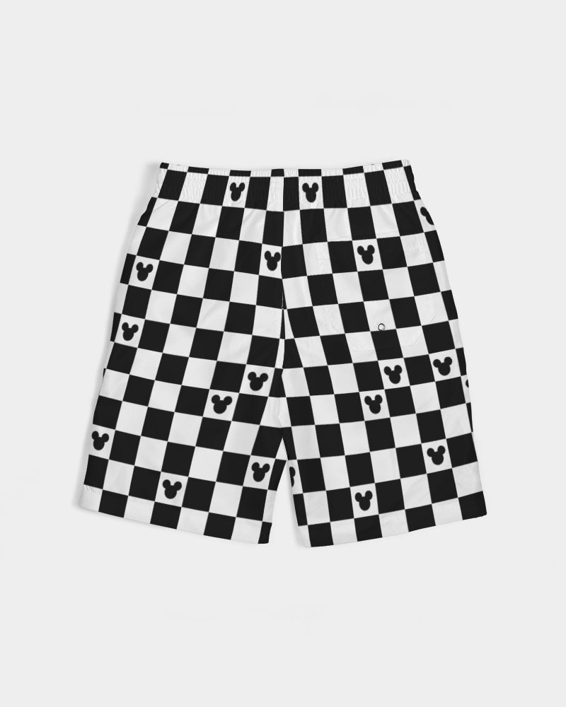Checkerboard Mickey Mouse Boys Swim Trunks – Stylish Disney Swimwear for Kids