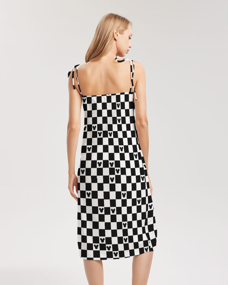 Mickey Mouse Checkerboard Midi Dress with built in bra